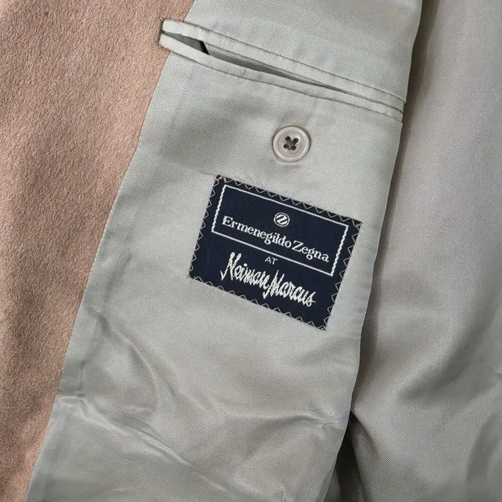 Ermenegildo Zegna Blazer Men 52 Beige Pure Camelhair Sport Coat Business Office